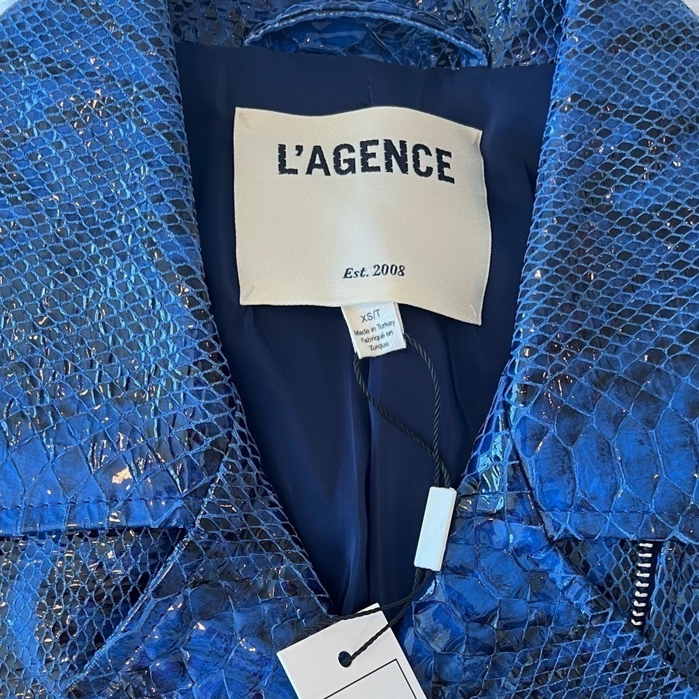 NWT L'AGENCE Python Leather Moto Jacket NWT - image 16